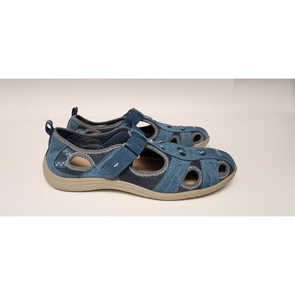 Earth Origins Campy Fisherman Sandals Suede Leather Color Blue Size 9.5M - Picture 3 of 9